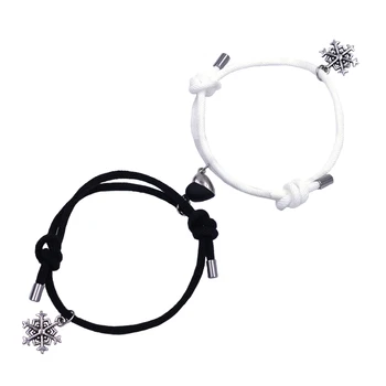 10Sets Náramky Adjustabe Kábel Lano Srdce Magnet Spony Vianočné Snow Flower Prívesky Módne Šperky