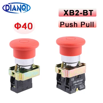 1pc 22 mm XB2-BT42 1NC XB2-BT45 1NO1NC Červená Push-Pull Núdzové Stop Tlačidlo Prepnúť Latching self-Locking 
