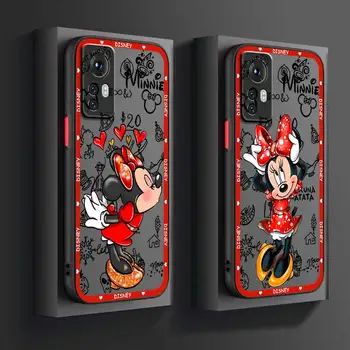 Umenie Disney Minnie Červená Dievča Pre Xiao Mi 13 12 12T 11T 11 11i 10 TON 10 9T Pro Lite Ultra 5G Matné Priehľadné Telefón Prípade