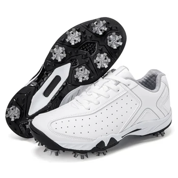 Muži, Ženy, Športové Topánky Na Golf Outdoorové Dámske Módne Kožené Vychádzkové Tenisky Čierno Biely Človek Profesionálne Golfové Topánky Plus Veľkosť