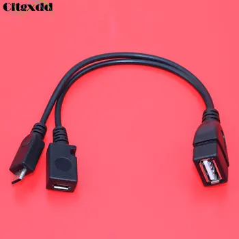 Cltgxdd 1PCS 2 V 1 Hosť Moc Y Splitter OTG Kábel USB 2.0 Žena na Micro USB 5pin Muž Žena Kábel Kábel