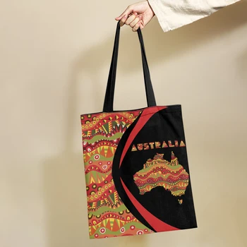 Yikeluo dámske Kabelky Austrália Mapa Tribal Etnických Dizajn Opakovane Nákupní Taška Tote Bag Abstraktné Geometrické Kabelka Tote Bag