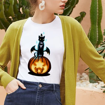 Dámske tričká Karikatúra Grafiku Halloween Tee Tričko Dámske Top T-shirt Ženské Oblečenie Harajuku Bežné 2020 Nové Tričko Oblečenie