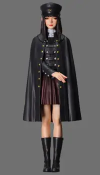 Unassambled 1/22 85mm čierny plášť dievča stojace zimné 85mm Historické Živice kit miniatúrny model Nevyfarbené