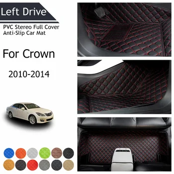 TEGART【LHD] vyzýva Hodí pre Toyota Crown 2010-2014 Tri Vrstvy PVC Stereo Úplné Pokrytie Anti-Slip Auto Mat Auto Podlahové Rohože