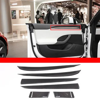 Pre Tesla Model S X 2021 2022 2023 6 Ks Vnútorné Dvere Trim Okna Pilier Pokrytie Skutočné Suché Uhlíkových Vlákien Auto Príslušenstvo