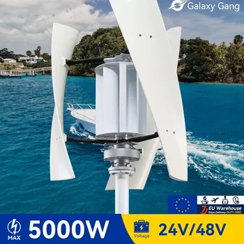 5days EÚ Dodať Galaxy Gang 5000w 5KW 2KW Vertikálnej Osi veterný Mlyn Turbíny Vysoké Napätie Generátora 24V 48V S Hybridný Systém GGX5