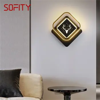SOFITY Nástenné svietidlo Sconces Lampa Moderné Tvorivé Jeleň Hlavou Dizajn LED Pre Vnútorné Domov Spálňa Obývacia Izba