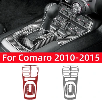 Skutočné Uhlíkových Vlákien pre Chevrolet Camaro Obdobie 2010-2015 Doplnky Interiéru Auta Radenie Panel Výbava Kryt Dekorácie-Nálepky