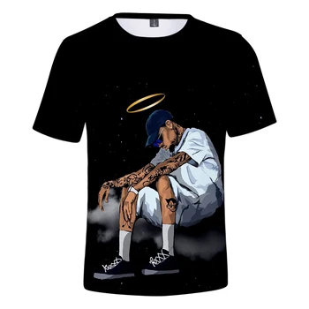 2023 Hot Predaj Samostatné Chris Brown 3D Vytlačené Harajuku Tričko Unisex Letné Krátke Sleeve T-shirt Bežné Streetwear Nadrozmerná Top