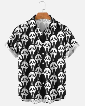 Havajská 3D olejomaľba geometrické tlač krátke rukávy top pánske módne oblečenie v lete pláži dovolenku bežné tričko
