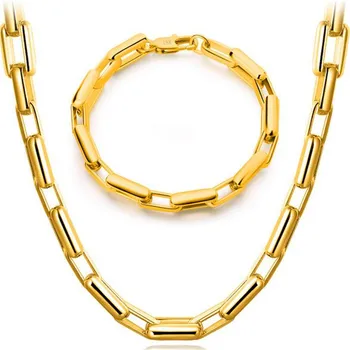 Nové šperky dvoch-dielny tvorivé 9 MM hrubé 18 K reťaz náramok, náhrdelník Mužov despotický boutique šperky zlaté reťaze