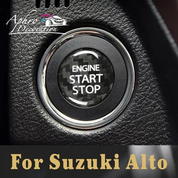 Pre Suzuki Alto Auto Motor Start Stop Tlačidlo Pokrytie Skutočné Karbónová Nálepka 2016