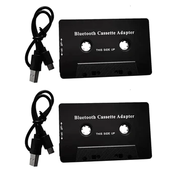 2X Univerzálna Kazeta Bluetooth 5.0 Audio Auto Pásky Aux Stereo Adaptér S Mic Pre Telefón, MP3 a AUX Kábel CD Prehrávač