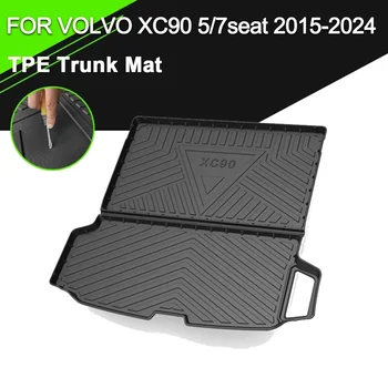 Auto Vzadu Kryt batožinového priestoru Mat TPE Nepremokavé protišmykovým Gumovým Cargo Líniové Príslušenstvo Pre Volvo XC90 lístka 5/7 Miestna 2015-2024