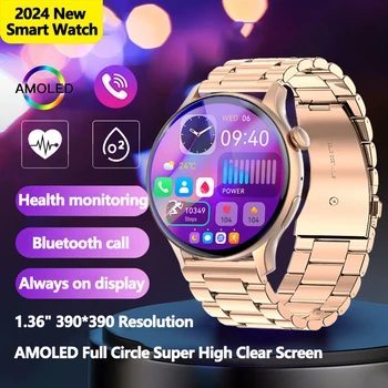 2023 Bluetooth Hovor Ženy Inteligentné Hodinky AMOLED Full Touch Fitness Vodotesný IP68 Mužov Smartwatch Lady Hodiny + box Pre Android IOS