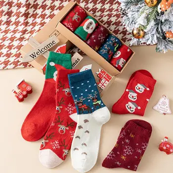 Pletené Vianočné Ponožky Vianočné Darčeky, Vianočné Pančuchy Vzory Zimnú Dovolenku Ponožky Darčeky na deň Vďakyvzdania Narodeniny Nové