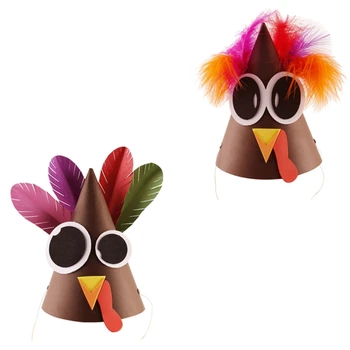 DIY Vďakyvzdania Turecko Klobúk pre Deti, Mládež Thanksgiving Party Cosplay Kostým, Rekvizity Kužeľ Klobúk Turecko Kostým
