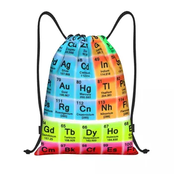 Prvky Periodickej Tabuľky Šnúrkou Batoh Športové tašky pre Ženy, Mužov, Veda Chémia Chemické Vzdelávanie Sackpack