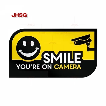 JHSG Nádherné Samolepky Úsmev Vám Na CCTV Kamery Varovanie Vinylové Nepremokavé Odtlačkový Auto Styling Vonkajšie Výzdoba Interiéru