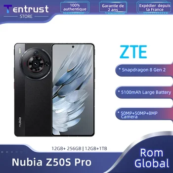 Globálne ROM ZTE Nubia Z50S Pro 5G Snapdragon 8 Gen 2 6.78 Palcov 120 Hz AMOLED Displej 80W Poplatok 5100mAh Batérie 50MP Fotoaparát