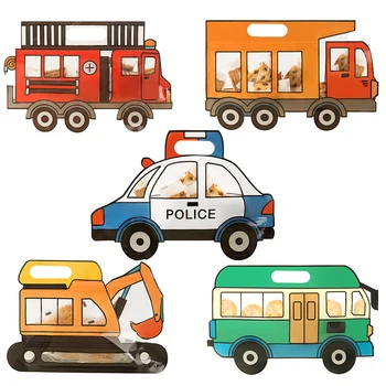 Konštrukcia Truck&Buldozér Bager&Policajné Auto&hasičské Tvar Candy Cookie Tašky Dieťa Narodeniny Xmas Party Darčekové Tašky na Zips