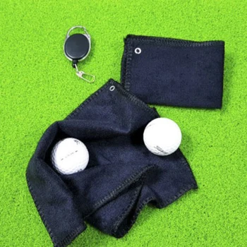 Námestie Golf Loptu Čistenie Uterák Mini s Zdvíhateľnej Keychain Pracky PU Vodotesný Materiál Povrch Golf Ball Club Hlava Cleaner