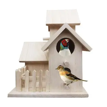 Drevené Vták Domy Bird House Za Apartmán Vták Domy Pre Mimo Birdhouse Maľovať Dekoratívne Visí Vtákov Hniezdiacich Na Políčko