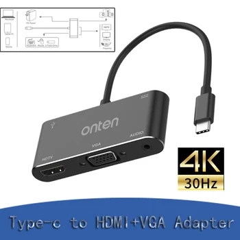 Typ-c, HDMI, VGA Adaptér pre Multi-funkčné dock stanica pre TV projektor USB adaptér Obrazovke Zdieľanie Videa Typ karty-c konvertor