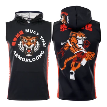 Thajský Tričko Tiger MMA BJJ Vyrážka Stráže Mužov Box Hoodies Bunda Muay Thai Fight Kickbox Školenia Top Telocvičňa Bojových Umení T-Shirt