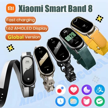 Globálne Xiao Mi Kapela 8 Inteligentný Náramok AMOLED Displej Srdcovej frekvencie Kyslíka v Krvi, Bluetooth Športové Hodinky s GPS Xiao Miband8 Smart Band