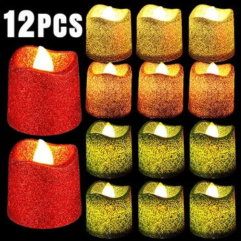 12/1Pcs Flameless LED Sviečka Batérie Powered Lesk, ktorí Chcú Tealights Elektrické Sviečky Domov Vianoce, Svadby, Narodeniny, Party Dekoroch