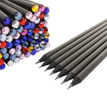 10Pcs Čierne Drevené Ceruzky HB s Farebné Diamanty Ceruzka Školského Úradu, kancelárske potreby Odborné Skúšky Maľba Kresba Ceruzkou
