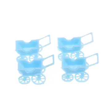 12pcs Roztomilý Plastové Mini Vozíky Deti Hračky Dieťa Sprcha Party Láskavosti Modrá