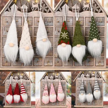 3ks Vianočné Gnome Plyšové Gonk Bábiky Santa Vyplnené Bavlna Prívesky Vianočný Strom Visí Ozdoby Prívesok Dekorácie DIY Plavidlá 2024