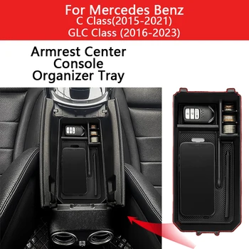 Pre Mercedes Benz C Trieda W205 2015-2021 GLC W253 2016-2023 stredovej Konzoly Organizátor Zásobník Opierke Úložný Box na Príslušenstvo
