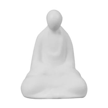 Mini Biele Keramické Sochy Budhu, Praktizuje Sochu Budhu Miniatúrne Dekorácie Krajiny Príslušenstvo