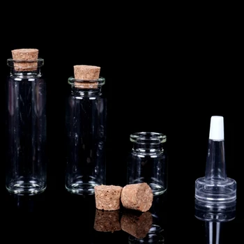 Malé Fľaše s Korkové Zátky Malé Fľaštičky Malé Jasných Sklenených Nádob Viečka Úložný Kontajner pre Umelecké Remeslá Projekty Dropship