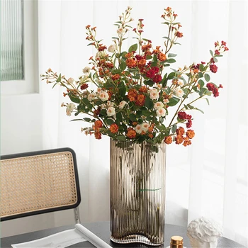 Umelé Kvety, Okrasné Rastliny 26 hlavy ruže Ranunculus stolonifera False Bonsai Home Office Zdobiť