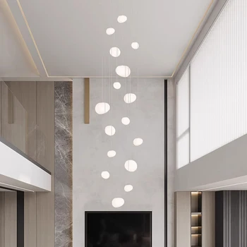 Moderné Schodisko luster Nordic light luxusné jednoduché Stropné svetlá závesné svetlo led lustre pre obývaciu izbu vnútorné svetlo