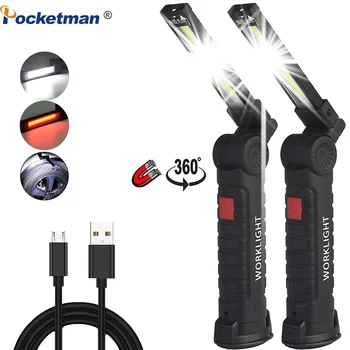 8000LM Pracovné Svetlo USB COB LED baterka Magnetické 5 režimov Ultra Svetlé baterky lampy vodotesný pre Kempovanie Automobilov Opravy