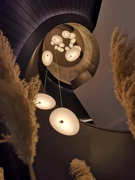 Autor Prívesok Nordic Reštaurácia Svietidlo Závesné Osvetlenie Luxusné Výstavná Sieň Prívesok Dlážděným Moderné Schodisko Luster