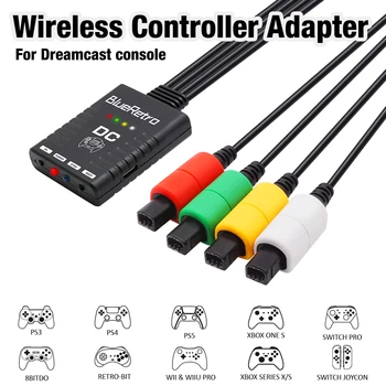 RetroScalerBlueretro Bezdrôtové ovládače Adaptér Pre SEGA Dreamcast DC Konzoly na PS5 Prepínač Xbox Controller