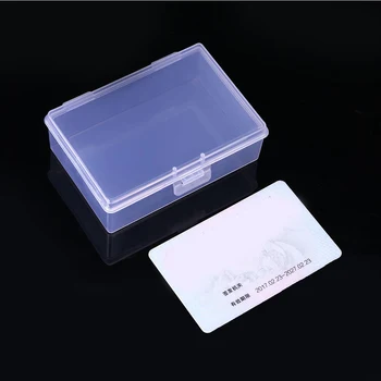 Mini Plastový Obdĺžnikový Box ID Pásmo Kartu Úložný Box Priehľadný Prachotesný Odolné Silné Šperky Skladovanie Prípade Kontajner