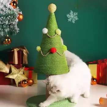 Mačka Škrabe Post, aby sa Zabránilo Nábytok Škrabance Vianočný Stromček Dizajn Mačka Scratcher Odolné Plyšové Loptu pre Mačky na Vianoce
