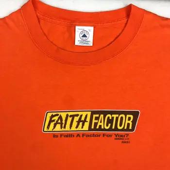 vintage 90. rokov VIERA FAKTOR T-Shirt XXL strach paródia boha ježiša
