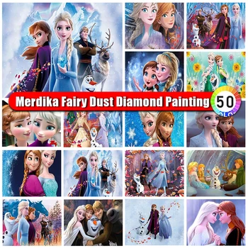 Merdika Víla Prachu Diamond Maľovanie Disney Princess Taška Na Zips Mozaiky Mrazené Elsa Diamond Výšivky Súpravy Na Stenu Cartoon Art Darček