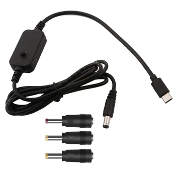 USB C 3.5x1.35mm 5V 9V 12V 12V 20V 3A Nastaviteľné Napätie Kábla s LED Voltmeter pre Smerovače Kamery, LCD Monitory