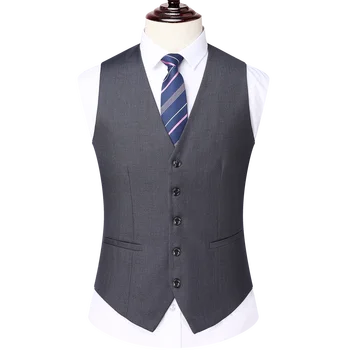 Vysoká Kvalita Mužské Šaty a Obleky Vesta Neformálne Biznis Oblečenie Singel svojim Vesty Kabát Mužov Sivý Čierny Oblek Vesta