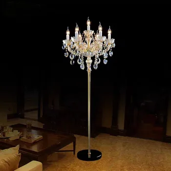 Európska Crystal Poschodí Lampa Moderného Obývacej Miestnosti, Reštaurácie Štúdia Spálňa Nočné LED Sviečka Zariadenie Gold Svetlá Dekor Na Izbu